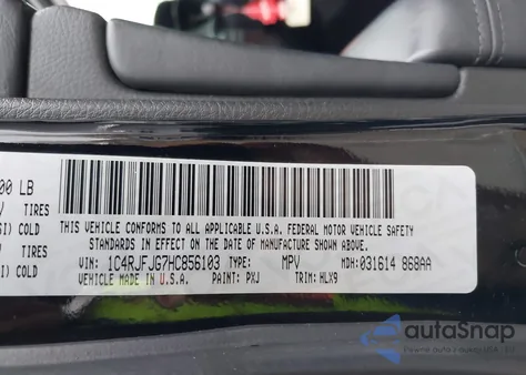 2017 Jeep Grand Cherokee Summit 4X4 из США, поврежденный, VIN 1C4RJFJG7HC856103